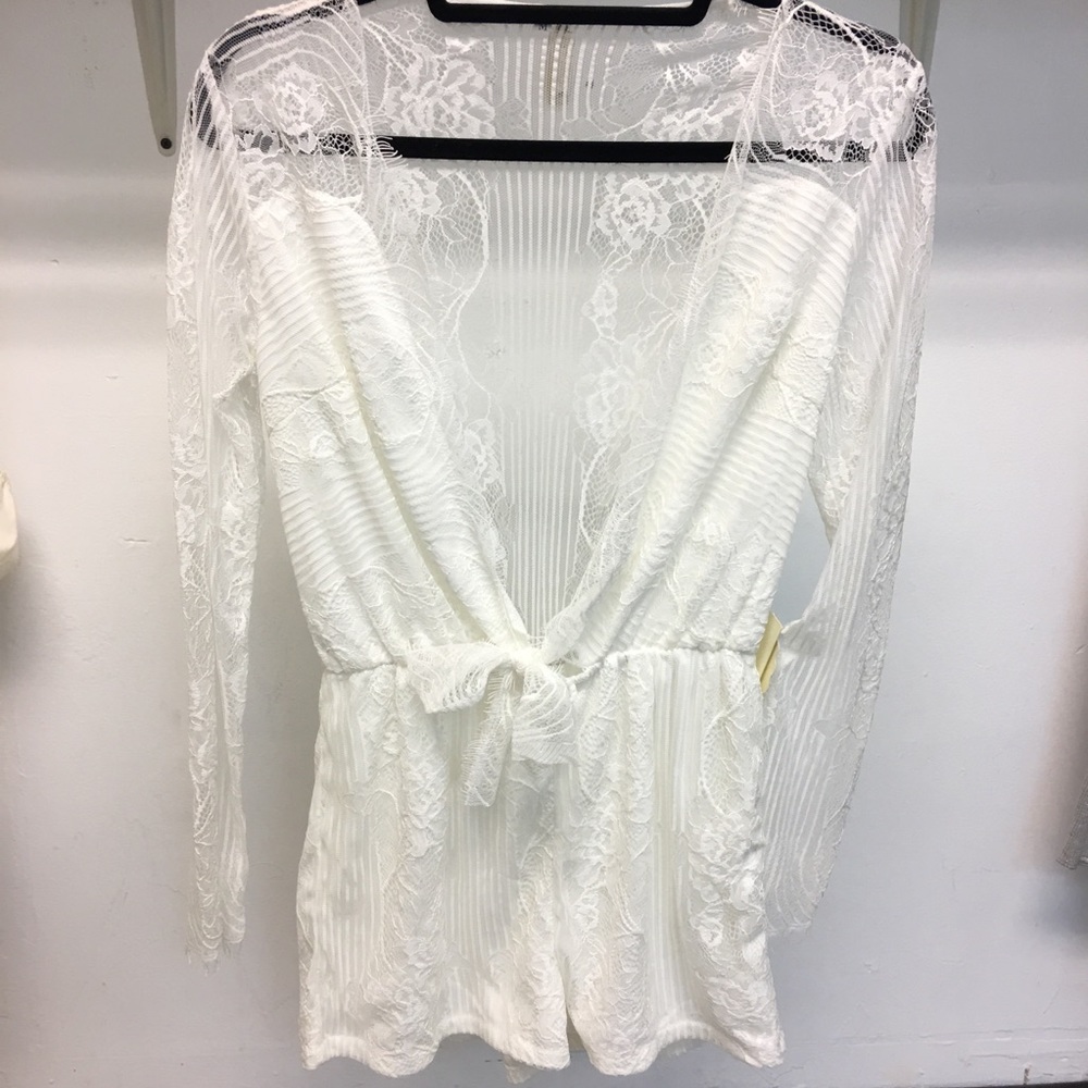 ROYA Collection white lace romper